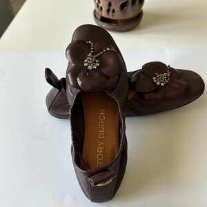 Size 6 Tory Burch Flower Ballet Nappa